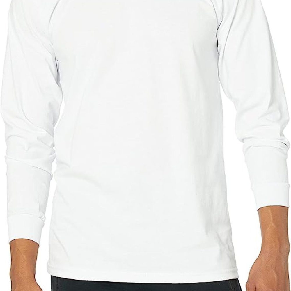 Pro Club Men's White M-XL Heavyweight Cotton Long Sleeve Crew Neck
